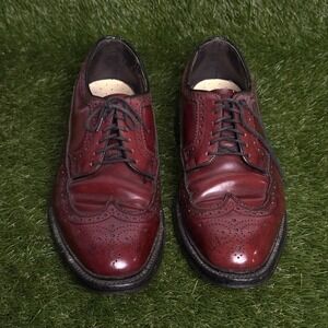 VTG Hanover Masterflex Cordovan Dress Shoes Mens 9.5 Burgundy Brown Wingtip